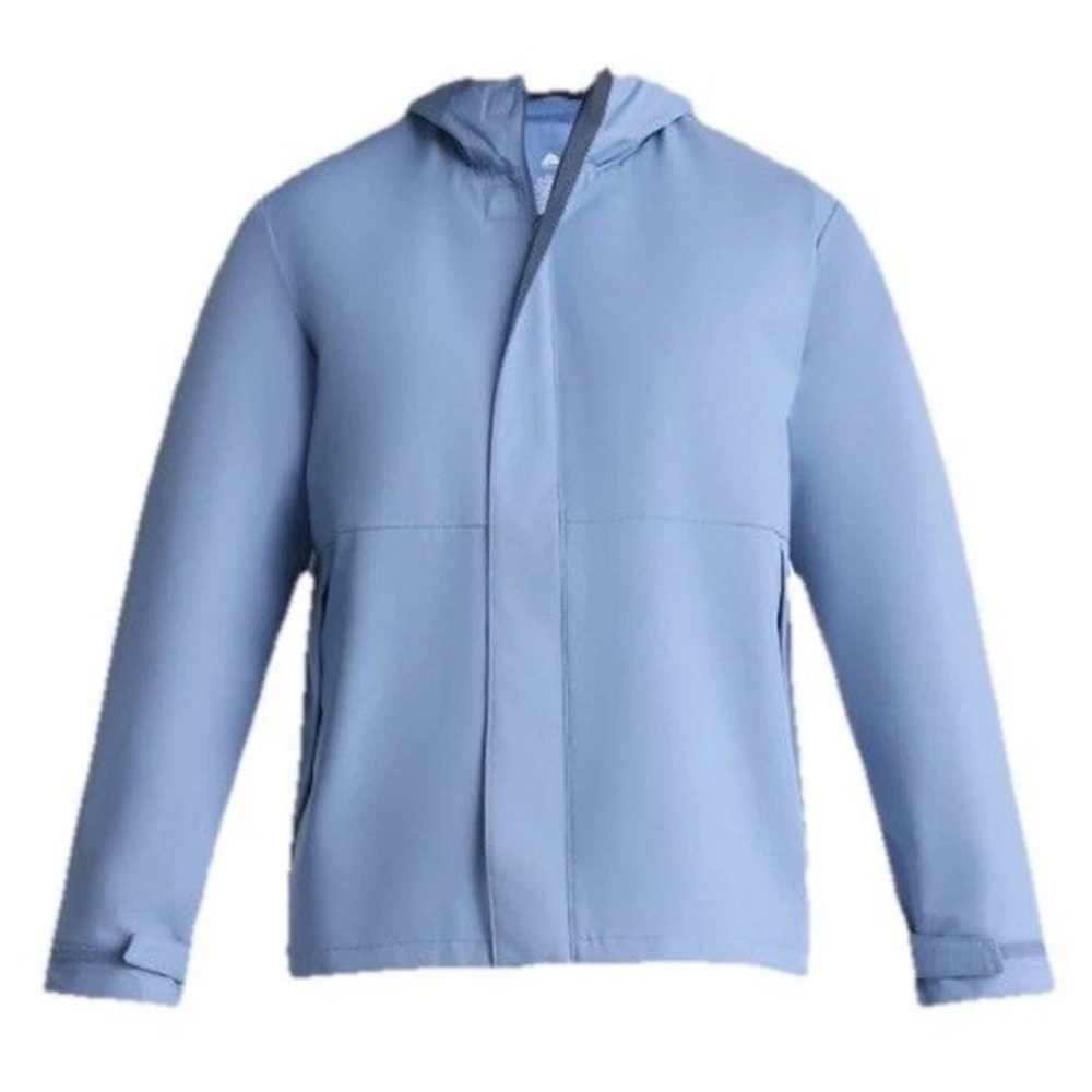 Ozark Trail Men's Rain Jacket with Hood Zipper Pockets Lined Blue Size Large NWT